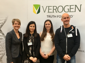 Prof. Walther Parson stopped by the Verogen exhibit stand for a chat with our staff, Nicola Oldroyd Clark, Sarah Naif, and Laurence Devesse